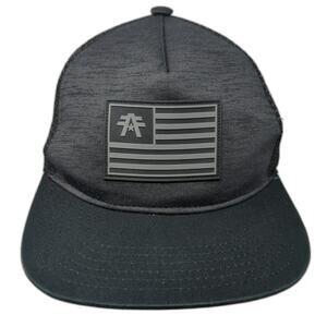 American Fighter Trucker Hat Black One Size Mesh Back Rubber Patch Snapback